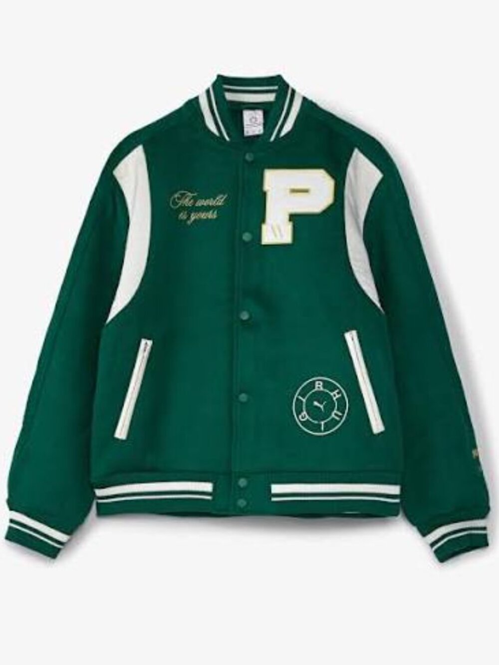PUMA x RHUIGI Evergreen Varsity Jacket | NWT | Size M | $400 Retail
